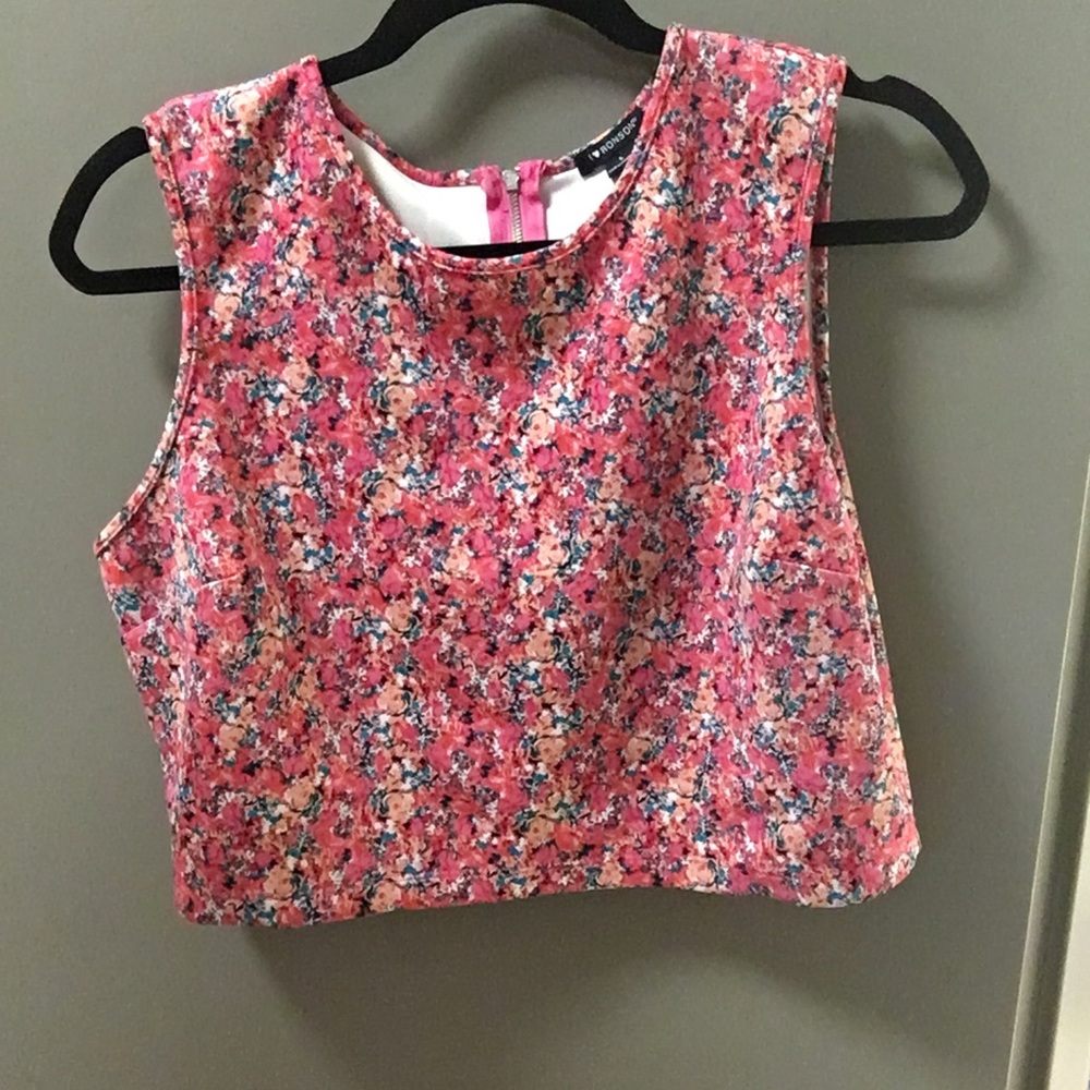 Floral crop top, size L